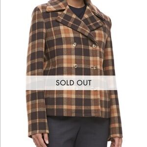 Michael Michael Kors  plaid wool pea coat size xs